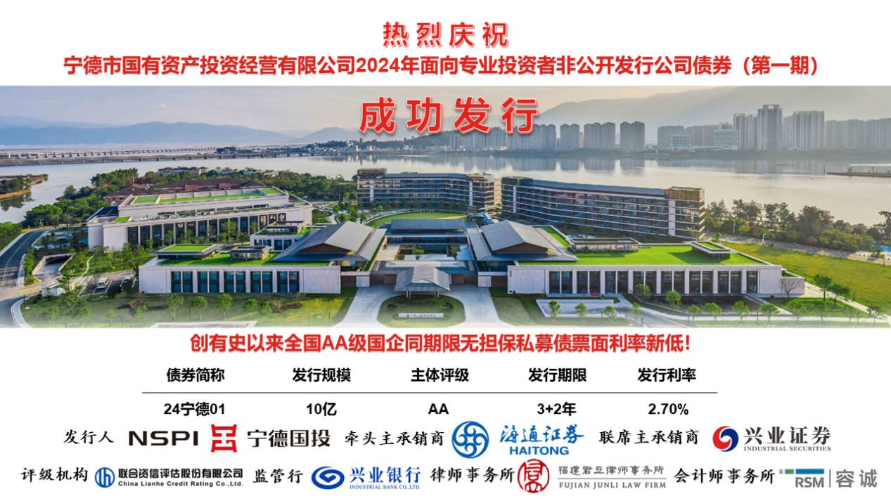 喜报！热烈庆祝市问鼎国际官网公司2024年度第一期私募公司债券成功发行